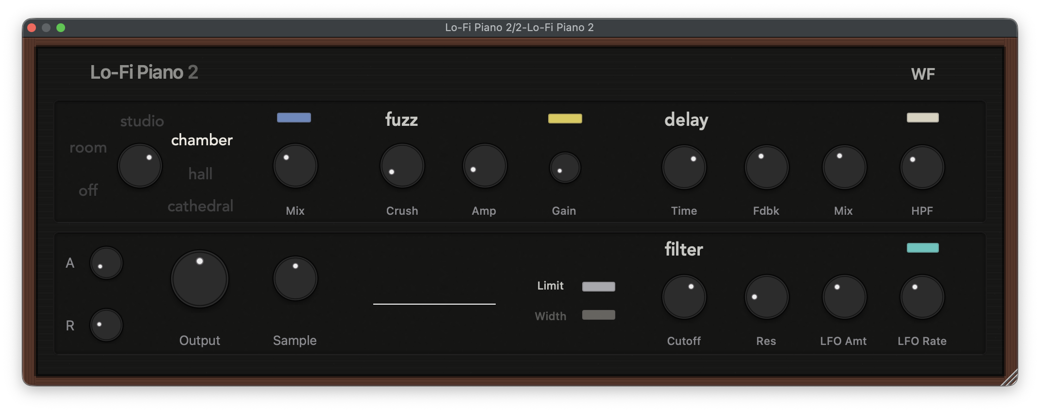 Lo-Fi Piano 2 dark mode interface